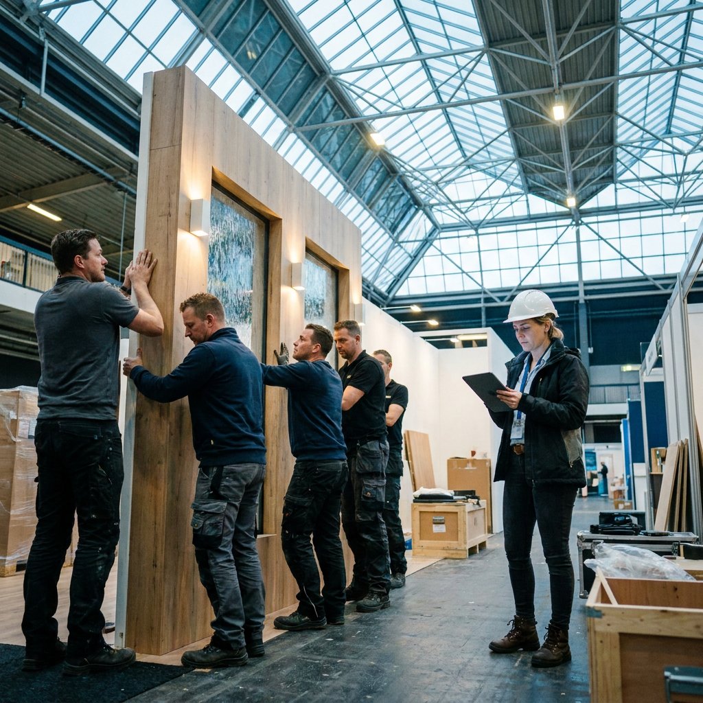 Aquatech beursstand voorbereiding